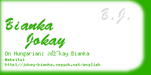 bianka jokay business card